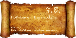 Hoffbauer Barnabás névjegykártya